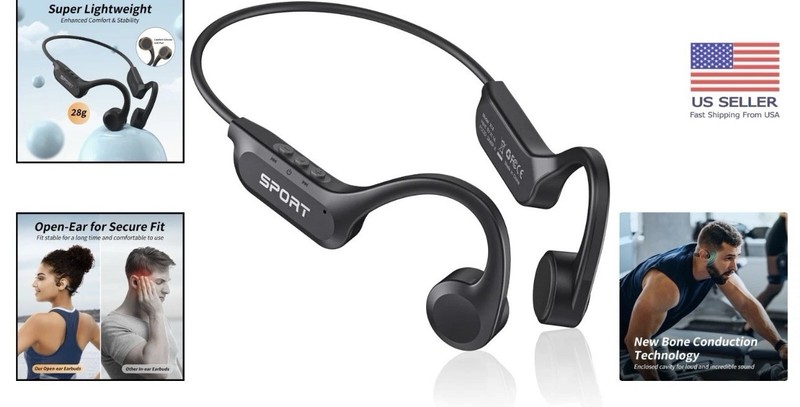 Nutrien Ag Solutions Lightweight Open Ear Bluetooth Headphones Sport