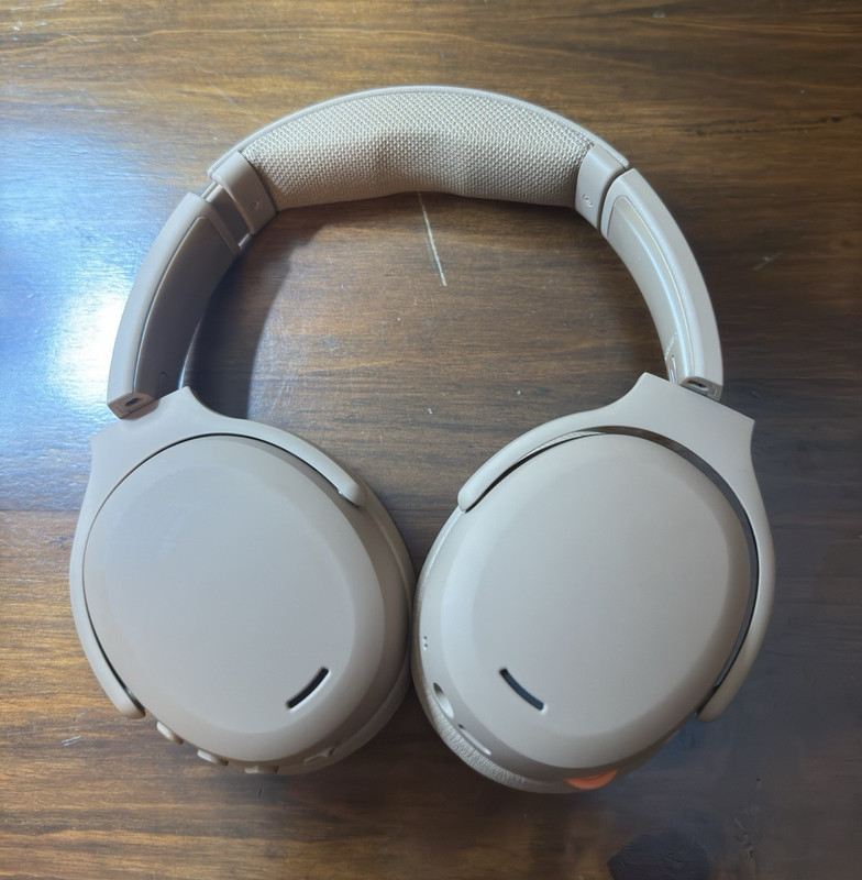 Skullcandy Crusher ANC Over-Ear Bluetooth Wireless Headphones Beige w/ Pouch