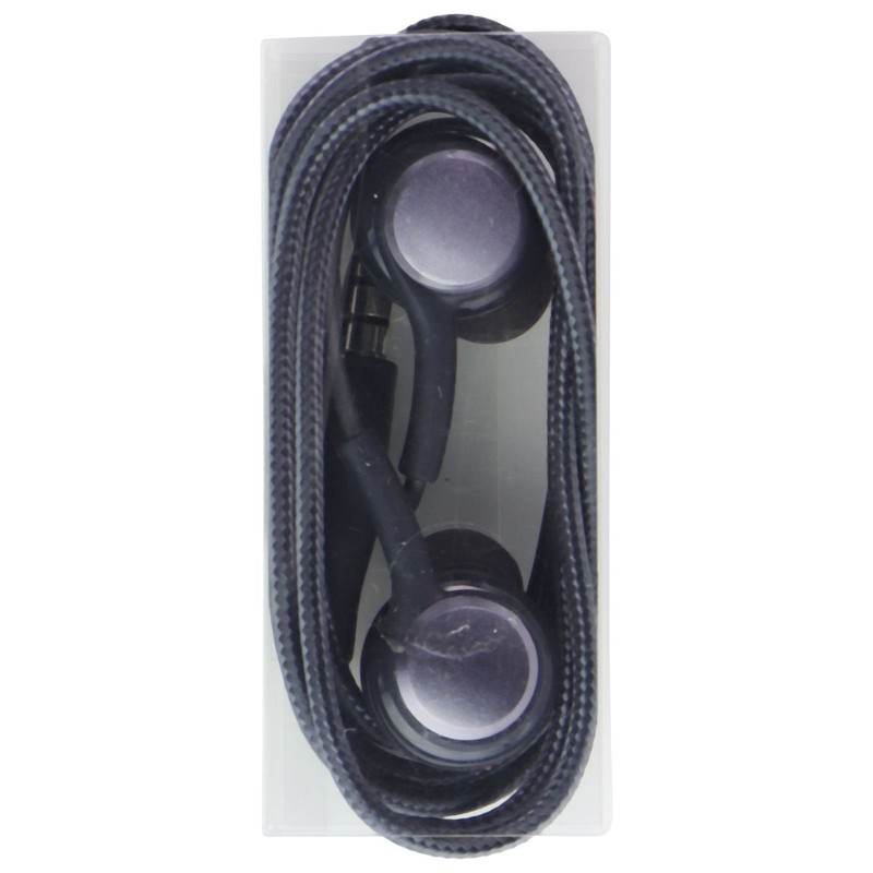 Universal 3.5mm Braided Stereo Headphones with Mic/Remote – Dark Gray