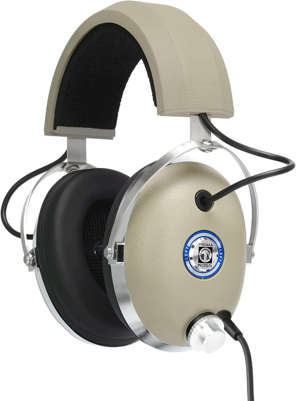 Pro4AA Studio Quality Over-Ear Headphones, Retro Style, Full-Size, Beige gallery