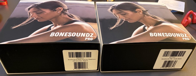 Bonesoundz Pro Bone Conduction Headphones Pink Waterproof Bluetooth Open Box gallery