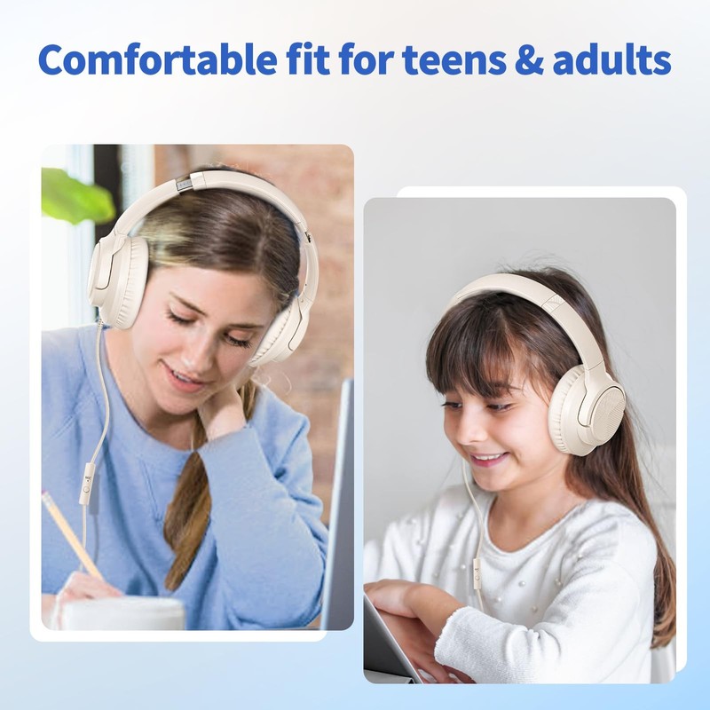 Headphones Wired with Microphone, Over Ear Foldable 3.5mm Plug in Headphones ... gallery
