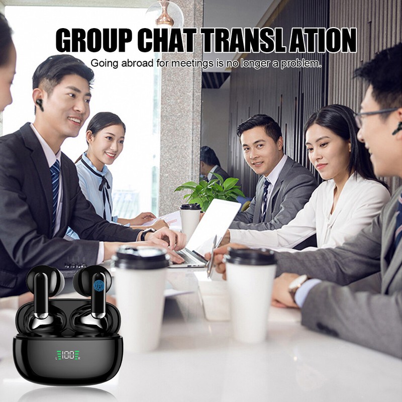144 Languages Language Translator Earbuds Wireless Bluetooth 5.3 Black gallery