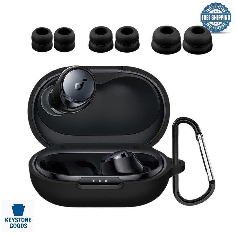 Soundcore Space A40 Silicone Ear Tips Kit with Carabiner & Protective Case