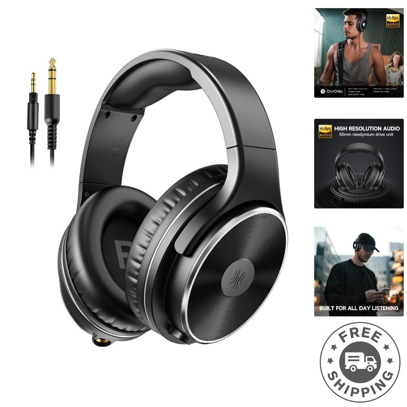Lightweight Professional Headphones with Detachable Cables for DJs & Producers