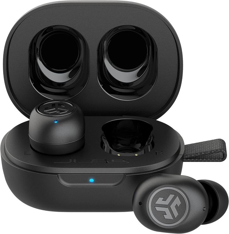Jbuds Mini True Wireless Bluetooth Earbuds + Charging Case, Charcoal Black, IP55 gallery