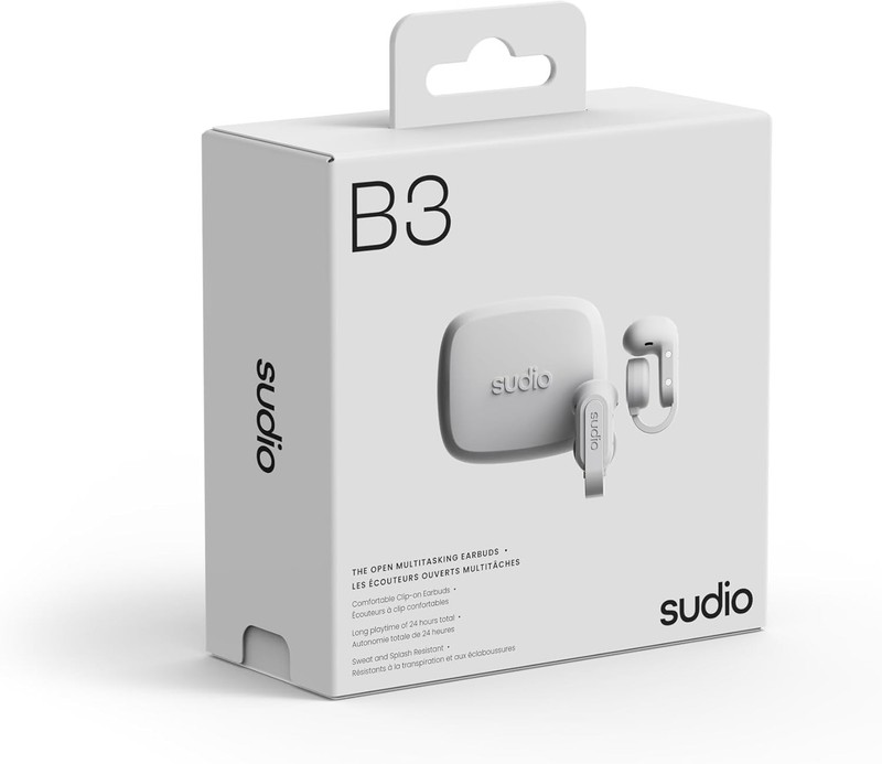 Sudio Audio B3 Open-Ear True Wireless Earbuds – Bluetooth 5.3 Clip-On Headphones
