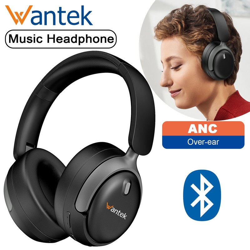 Wireless Over-ear Headphone Foldable ANC Bluetooth Headset for PC/Laptop/Mobile