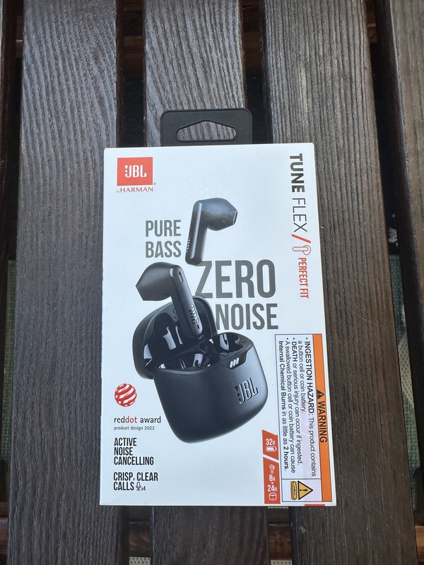 New JBL Tune Flex – Active Noise Cancelling Earbuds (Black) SEALED IN BOX