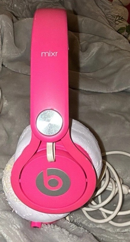 Beats by Dr. Dre Beats MIXR Over the Head DJ Wired Headphones - Pink White gallery