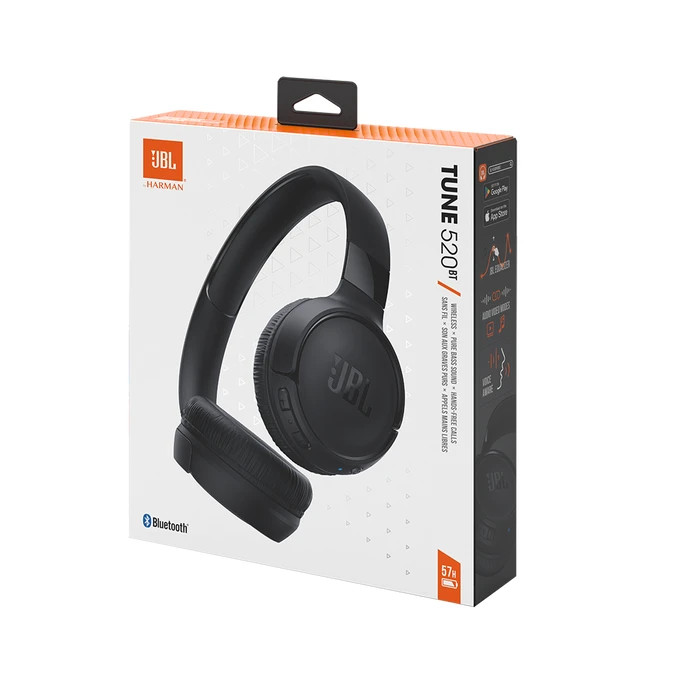 JBL Tune 520BT Wireless On-Ear Bluetooth Headphones Black 57H Battery New gallery