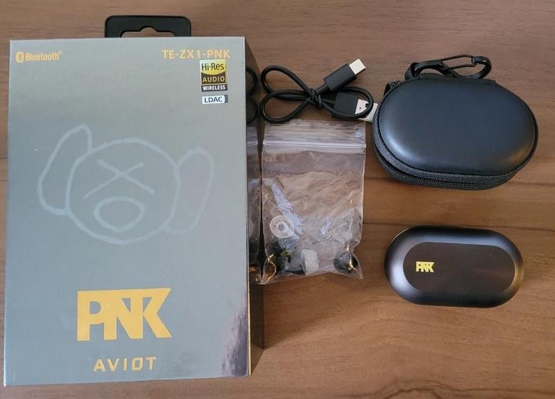 AVIOT TE-ZX1-PNK Hi-Res Wireless Earphones Tribrid 5 Driver System Used