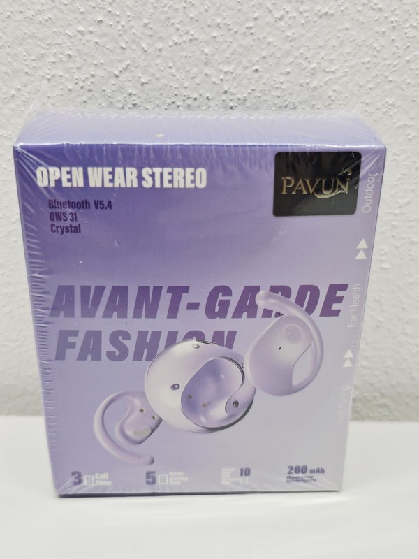 Pavun OWS31 Avant Garde Fashion Open Wear Stereo Earbuds NEW Blootooth Purple