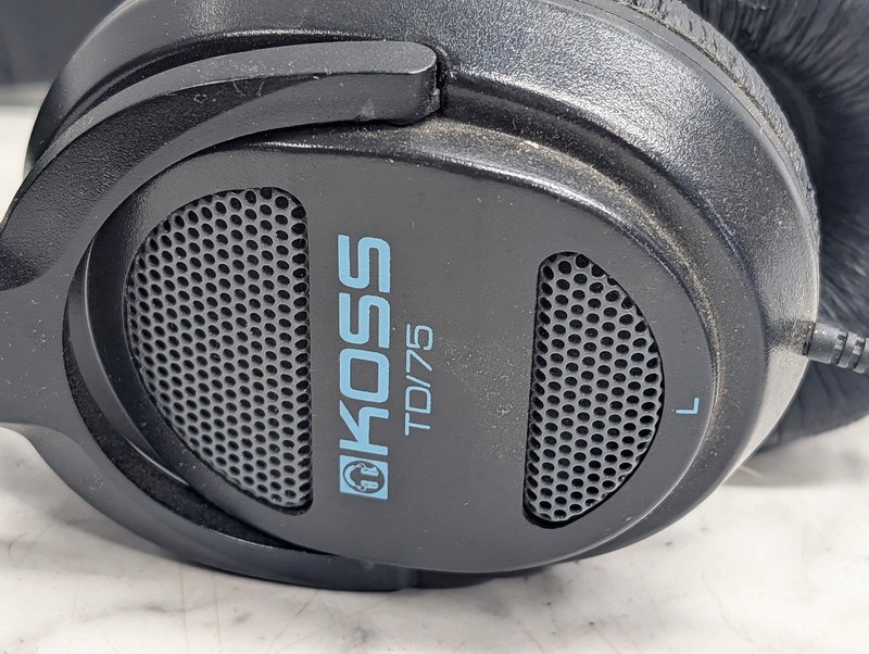Koss TD/75 Stereo Headphones Over Ear Wired 3.5mm w/ Volume Control Black gallery