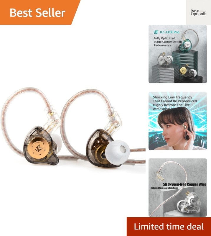 KZ EDX PRO in Ear Monitor Headphones IEM Earphones with 1DD, HiFi Deep Bass I…