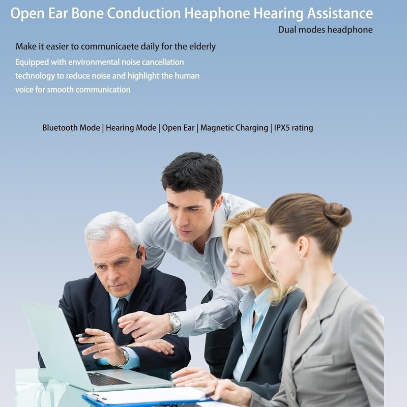 Bone Conduction Hearing Impaired Headsets, Wireless Hearing Assist Headphones... gallery