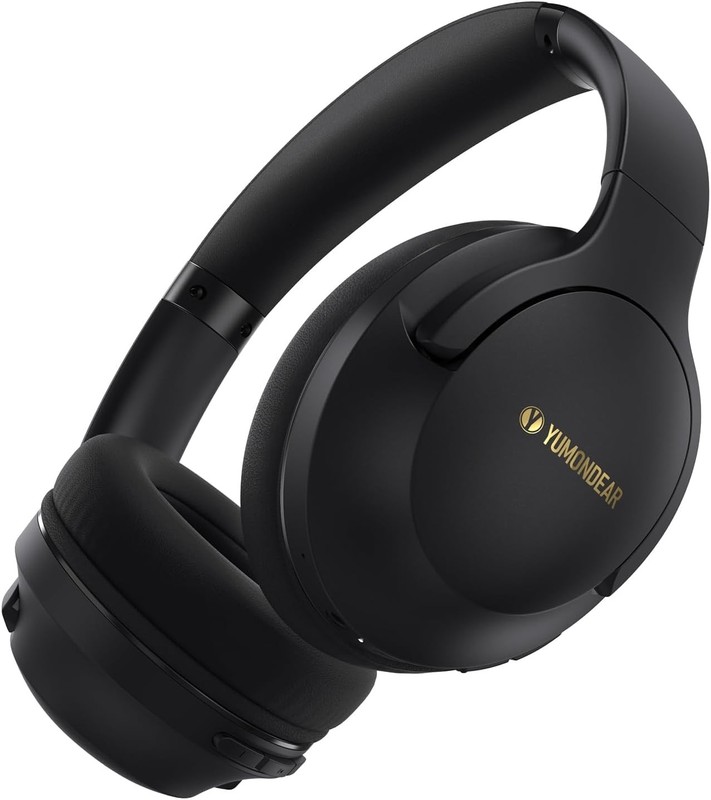YUMONDEAR Bluetooth Headphones Over Ear, 80 Hrs Playtime Wireless Black