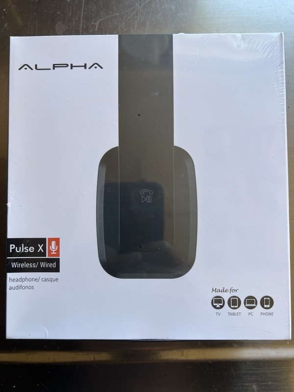 ALPHA Pulse X Wireless/Wired Headphones Made for TV Tablet PC Phone Folding New