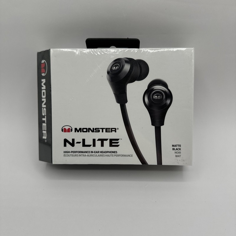 Monster N-LITE In-Ear Headphones Black Color – High Performance Audio sealed Box