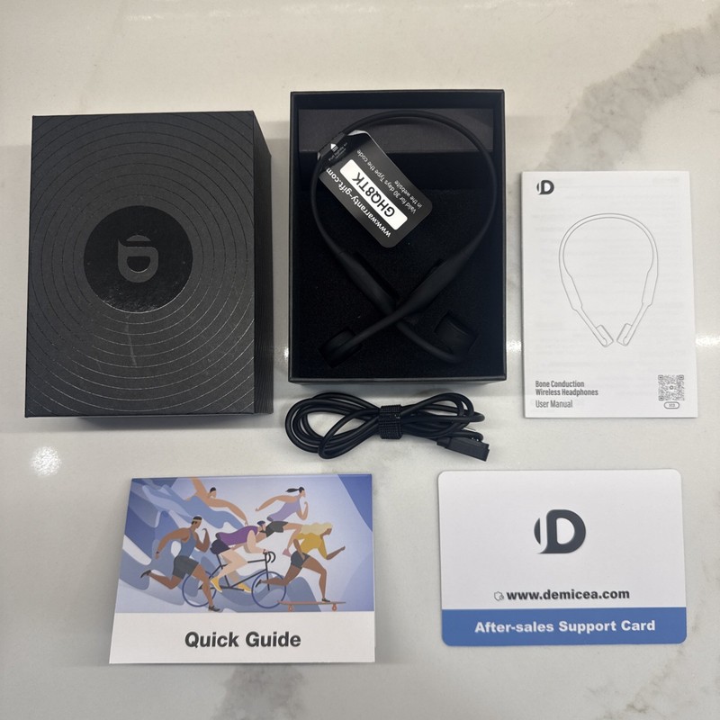 Demicea Black Bone Conduction Waterproof Headphones Model X13 – Fast Shipping