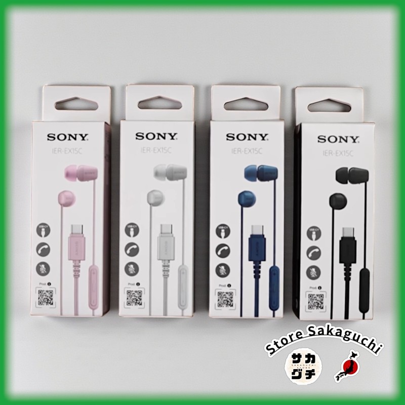 Sony IER-EX15C L Stereo Earbud Headphones Wired In-Ear Earphones USB-C (Blue)