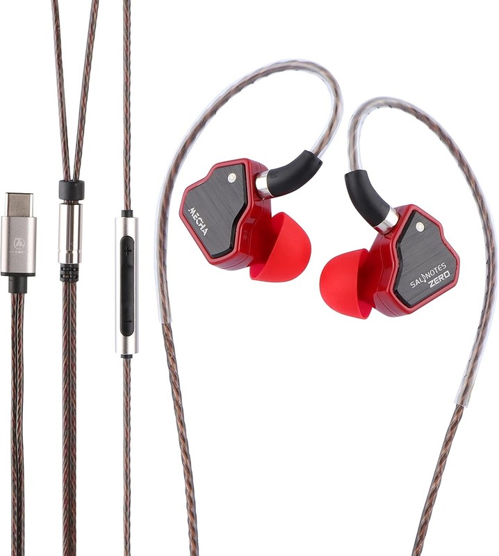Linsoul 7Hz Salnotes Zero HiFi 10mm Dynamic Driver With Mic, Type C, Red