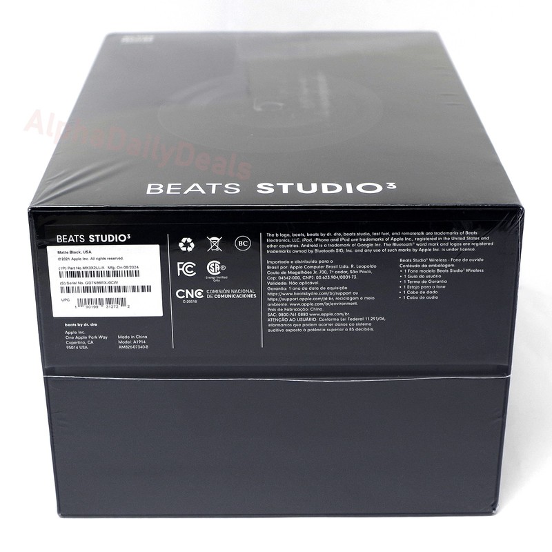 Genuine Beats by Dr Dre Studio3 Wireless Bluetooth Over Ear ANC Headphones Black gallery