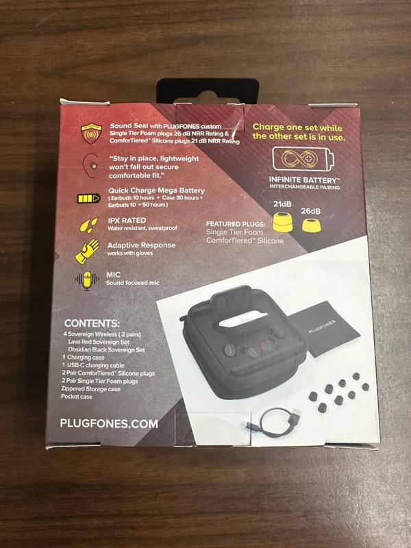 Plugfones Sovereign Duo True Wireless Bluetooth Earplugs with Earphones OSHA-NEW gallery