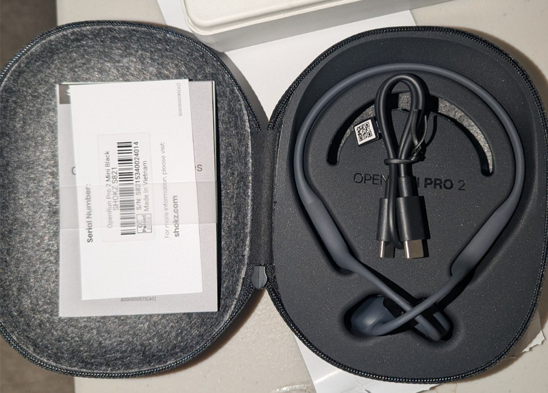 Shokz OpenRun Pro 2 Mini Bone Conduction Bluetooth Wireless Headphones - Black