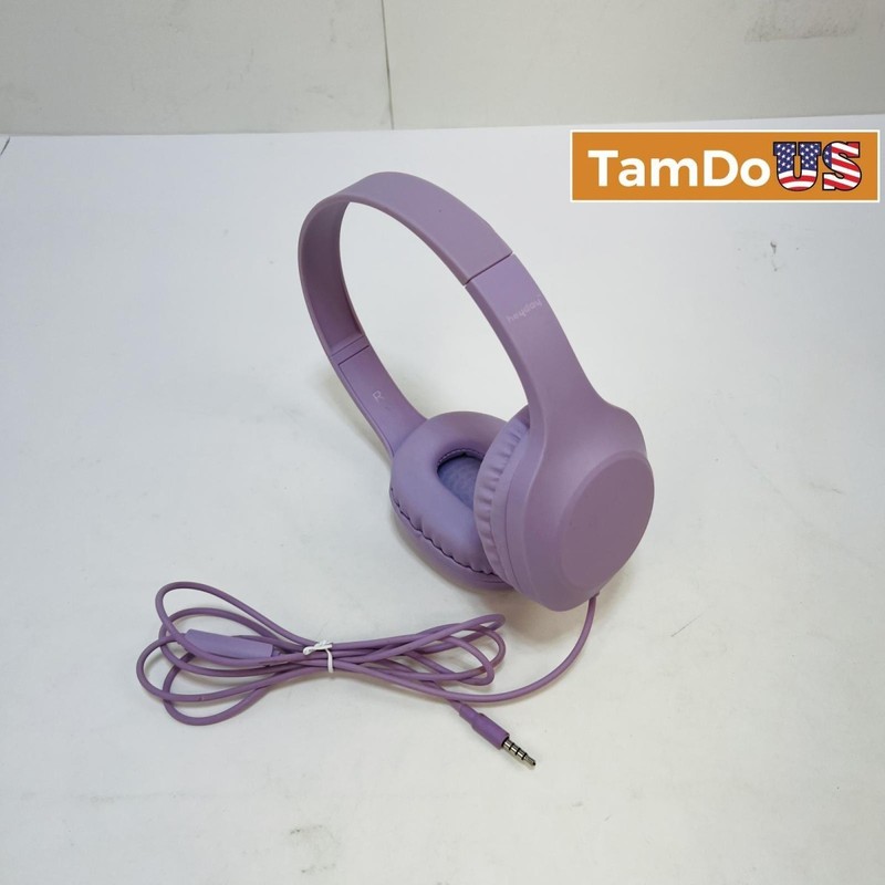 heyday Purple Wired On-Ear Headphones 3.5mm Audio Jack Lightweight Comfort
