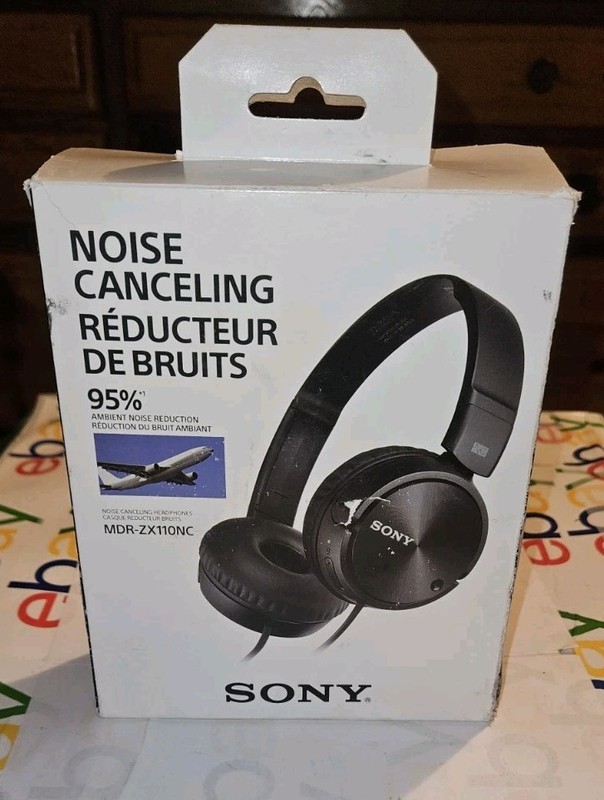Sony MDR-ZX110NC Noise Cancelling Headphones MDRZX110NC Black Open Box