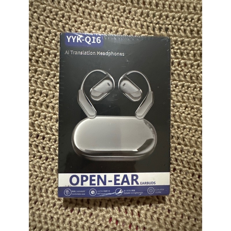 YYK-Q16 AI Translation Headphones Open-Ear Wireless Bluetooth V6.1 Earbuds Black