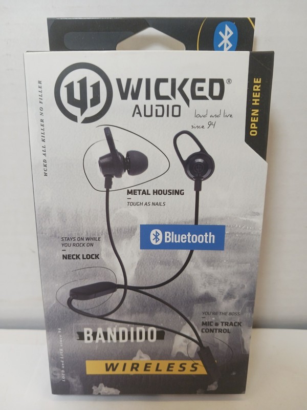 Wicked Audio Bandido Bluetooth Wireless Earbuds – Mic & Track Control, New