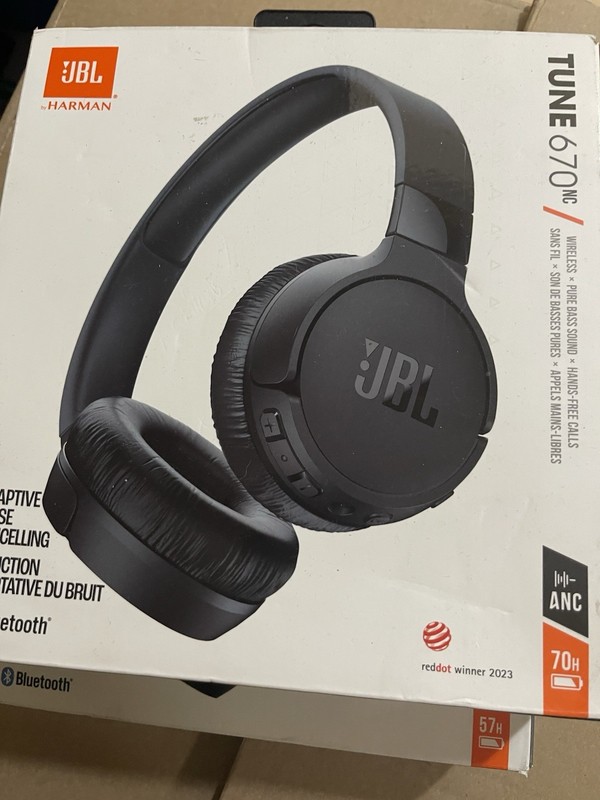 JBL Tune 670NC Bluetooth On-Ear Headphones w/ Active Noise Cancelling, Black