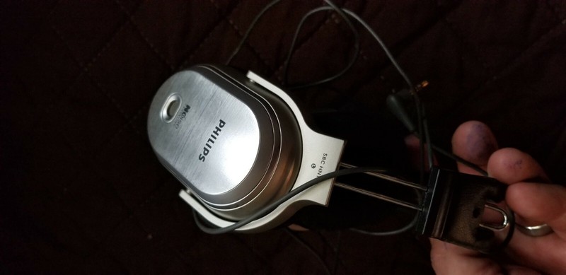 Genuine Philips SBCHN110 SBC HN110 Noise Canceling Headband Headphones Silver gallery