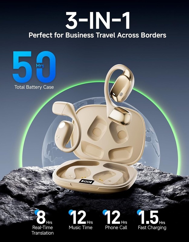 AI Translator Earbuds Real Time | 144 Languages Translation for Travel Business