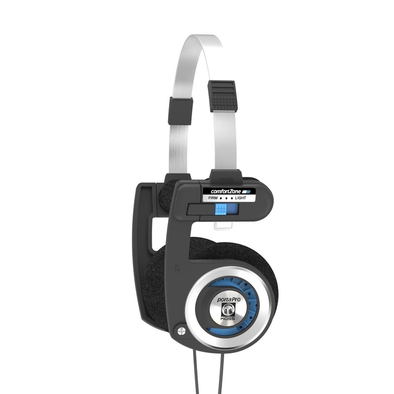 Porta Pro Classic OnEar Headphones Retro Style 3.5mm Wired Plug Black Silver