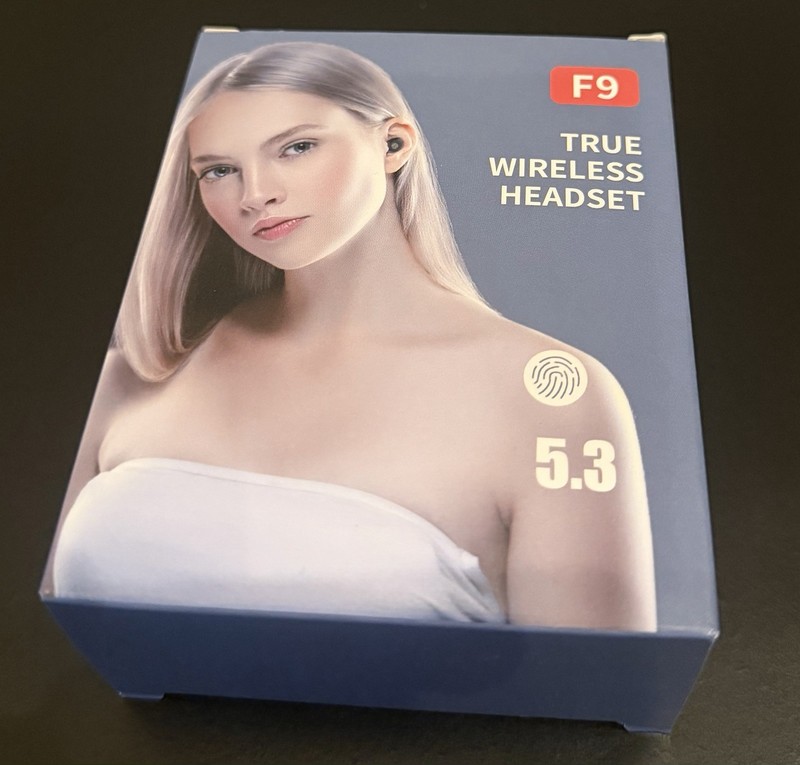 F9 True Wireless Earbuds, Bluetooth 5.3, Call Functions, In-Ear, white