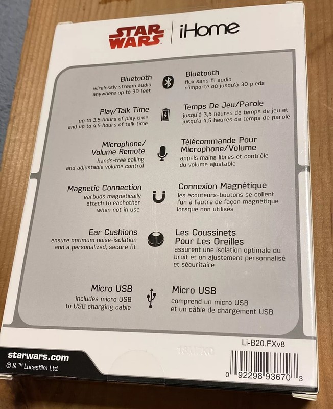 Star Wars LiB20FXv8 Bluetooth Earbuds Mic Remote Travel Case BlackSilver gallery