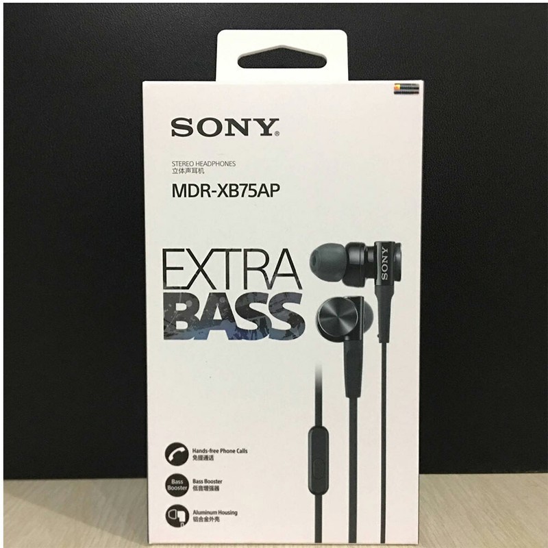 New Sealed – SONY MDR-XB75AP Bass Booster In-Ear Headphones with In-Line Mic