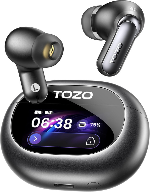 NC20 Pro Active Noise Cancelling Wireless Earbuds with Smart Touch Screen, LDAC