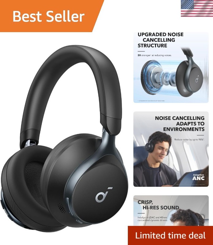 Space One Wireless Headphones – 40H ANC Battery Life, App Control, Dynamic Sound