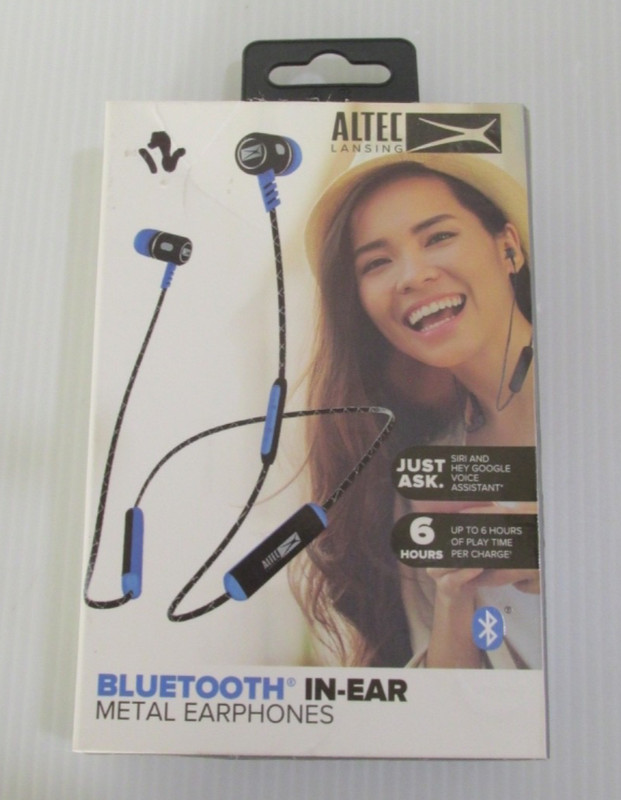 Altec Lansing Bluetooth In-Ear Metal Earphones With Voice Assistant Black/Blue