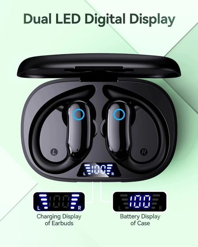 Golrex V7 earbuds wireless noise cancelling over ear 90hr battery gallery