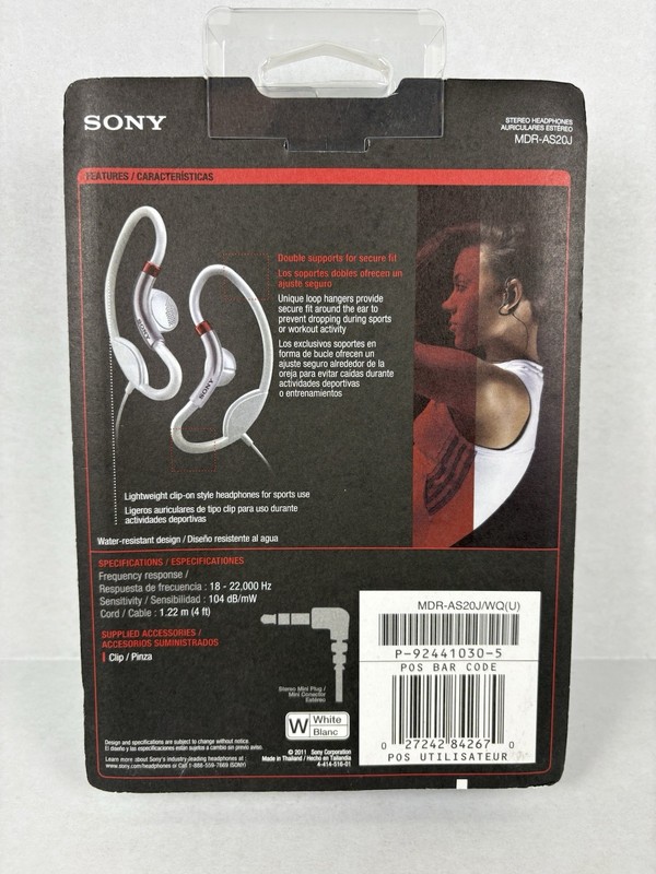 Sony MDR-AS20J Sports Loop Hanger Headphones NEW gallery