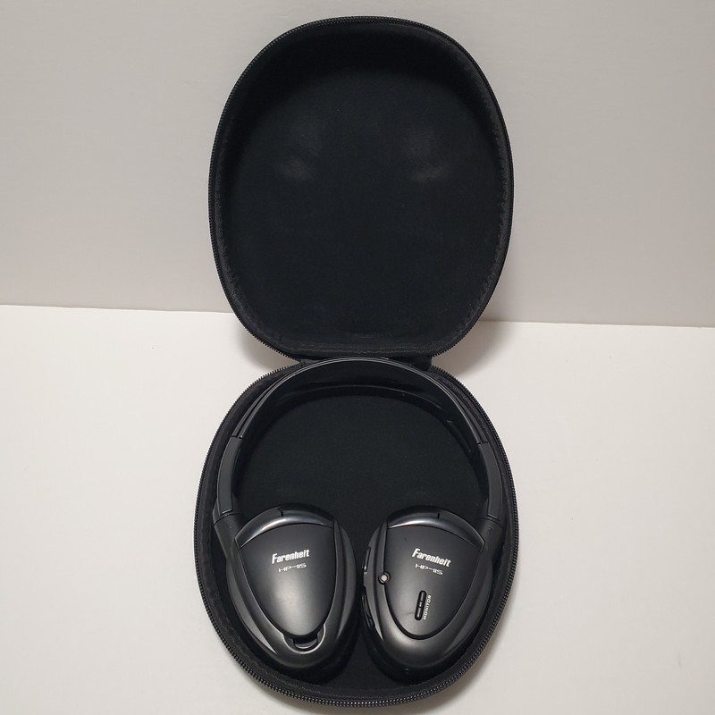 Farenheit HP-11S IR Wireless Headphones w/ Swiveling Ear Pads & Case – Works