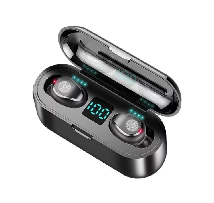 F9 Wireless LED Touch Bluetooth Earbuds with Portable Charger/Power Bank