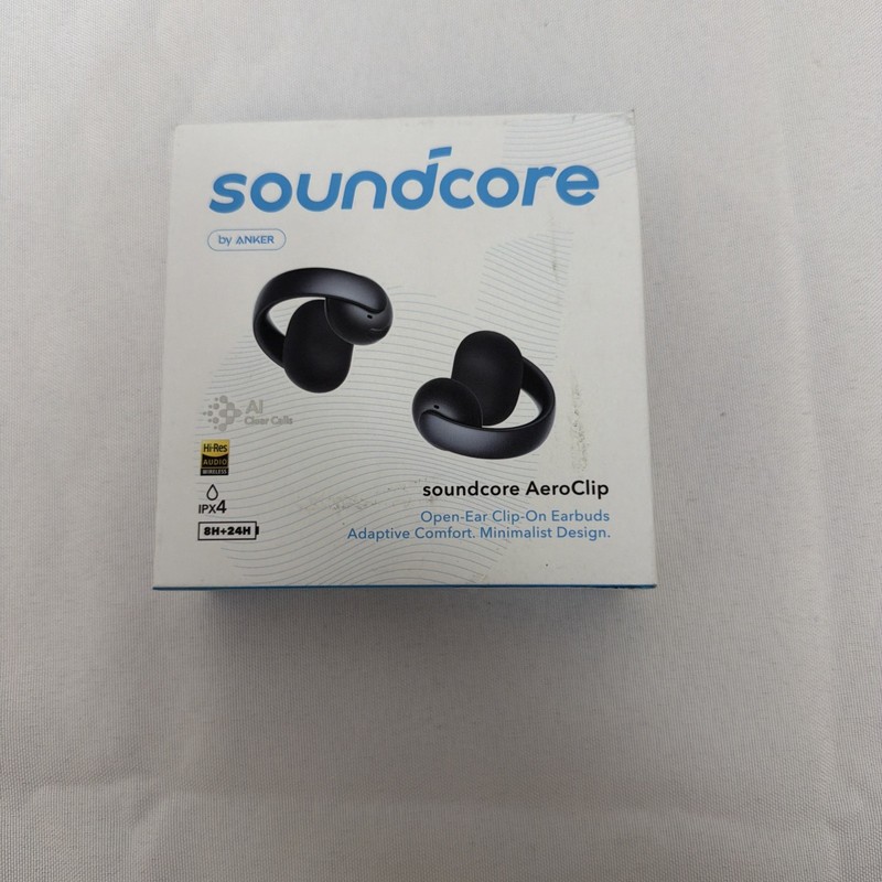Soundcore AeroClip Open-Ear Earbuds Clip-On Headphones 4 Mic AI-Boost