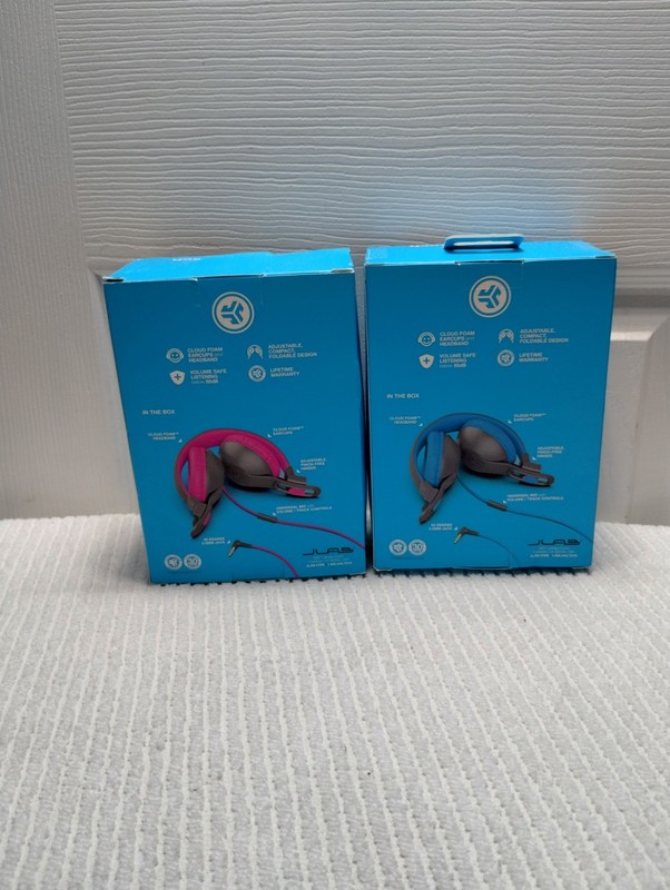JLab JBuddies Studio 2 On Ear Wired Kids Headphones Volume Safe Pink & Blue (J) gallery