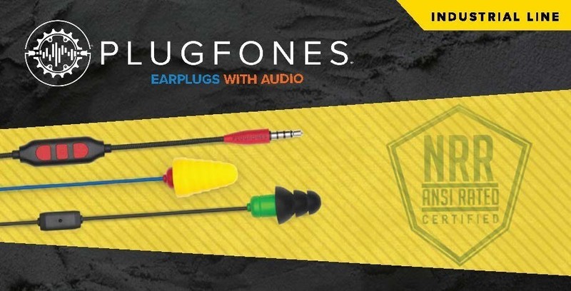 Plugfones Protector Industrial Earplug Headphones Black & Green OSHA ANSI gallery